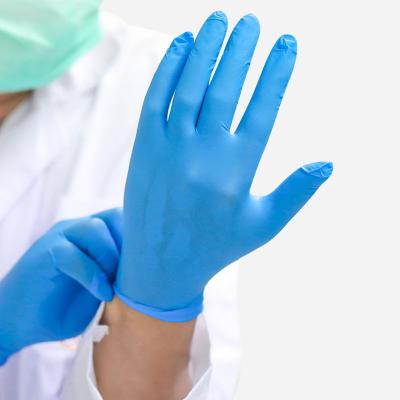 China Signo Disposable Medical Nitrile Gloves Powder Free 240MM Length for sale