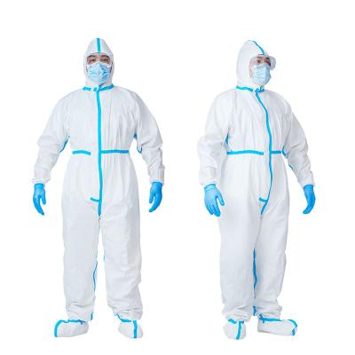 Китай Соединиенный Microporous устранимый защитный Coverall с крышкой и крышкой ноги продается