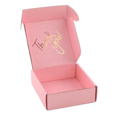 China Luxury Recycled Cardboard Kraft Folding Pink Gift Box Customized By Materials Flat Pack High Quantity for sale