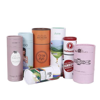 China Recycled Materials Cardboard Custom Round Paper Perfume Bottle Packaging for sale