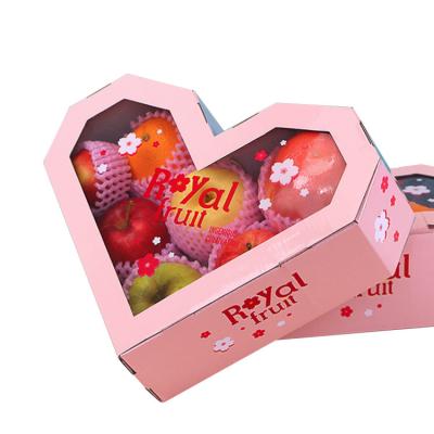 China Recycled Materials Printing Chocelate Custom Packaging Folding Heart Box With Window for sale