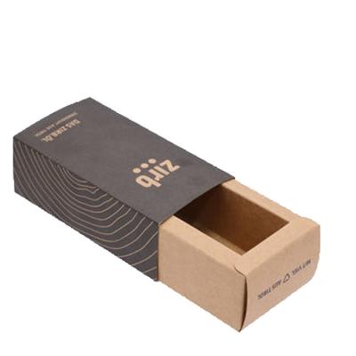 China Recycled Materials Custom Printed Sliding Kraft Paper Wholesale Cosmetics Packaging Drawer Box for sale