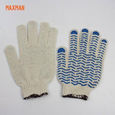 China Factory Supply Comfortable And Breathable Professional Supply Rubber Polka Dot Cotton Knitted Gloves for sale