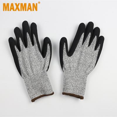 China Anti - Corrosion Cut Out Equipment Nitrile Gloves Black for sale