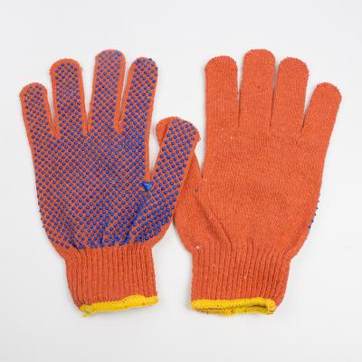 China Comfortable And Breathable Orange Dotted Glove Knitted Smart Tips Gloves Hand Protective Glove for sale