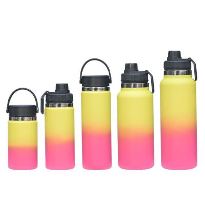 China 18oz 25oz 32oz 40oz PORTABLE gradient aquaflask double wall stainless steel water bottle tumbler flask termos wide vacuum flasks for sale