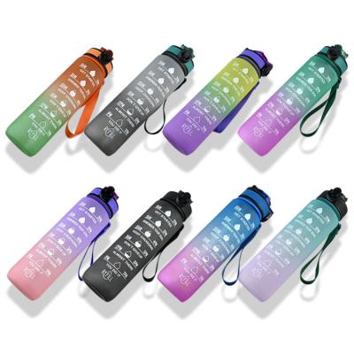 China 2021 Termos Tritan Sport Products 1L Water Bottle Viable Trending Motivational Water Bottles Tritan de Tomatodo Botella de Agua With Time Marker for sale