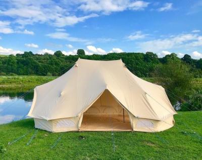 China 6X4M Luxury Camping Bigtent Glamping UV-resistant Emperor Bell Tent With Three Doors for sale