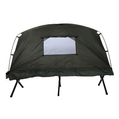 China Diagonal Tethering Type Cheapest Camping 1 Person Portable Off Ground Tent Outdoor Waterproof Camping Tent With Bed Tent Cradle for sale