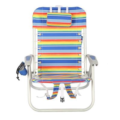 China Tommy Bahama Multi Striped Low Durable Outdoor Camping Picnic Beach Sofa Chair Portable Lightweight Aluminum Collapsible Folding for sale