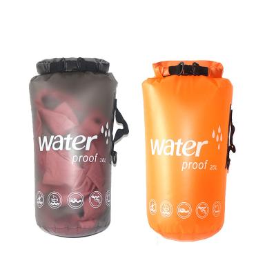 China Hot Selling Transparent PVC 10L/20L Swimming Dry Bag Waterproof Dry Bag For Surfing Boating Swimming Hiking for sale