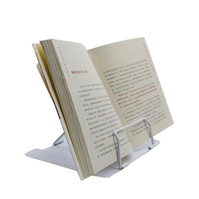 China Foldable Metal Portable Sturdy Lightweight Bookend Foldable Desk Hands Free Standing Book Holder for Reading with Adjustable Book Holder Tray for sale