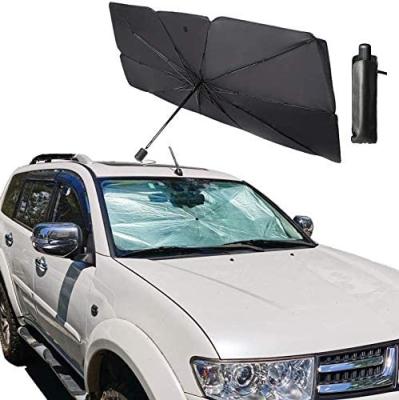 China Amazon Hot Selling Custom Car Front Window Parasol Umbrella Retractable Sun Shade Car Umbrella Lowering Car Interior Temperatures for sale