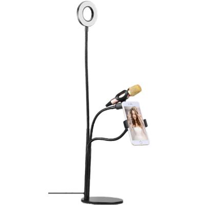 China Multifunctional Selfie Ring Light Led Broadcast Microphone Holder Adjustable Shine Flowing Flexible Adjustable Mobile Phone Desk Stand for sale