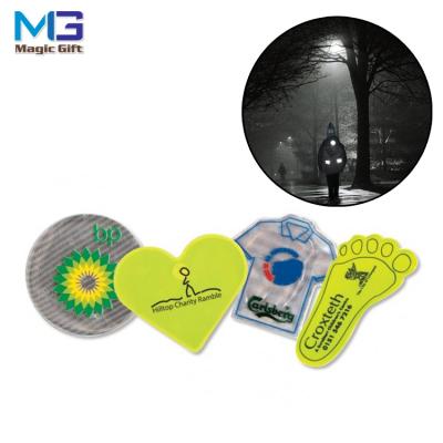 China Untearable Custom Fluorescent Yellow Christmas Gift Reflective Sticker For Promotional for sale