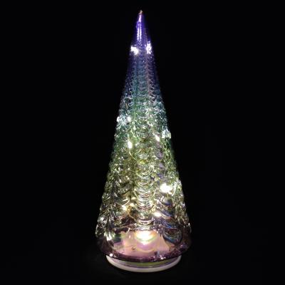 China Decorative Christmas Tree Glass Ornament Glass Dome Led Hand Blown Christmas Tree for sale