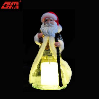 China Europe glass santa claus decoration with candle light for christmas decoration for sale