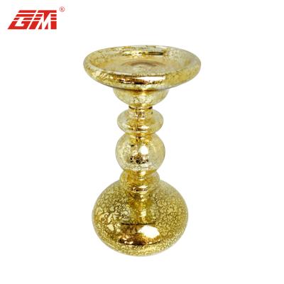 China Home Decor Mercury Glass Crafts Ideas Decorative Candle Holder Centerpiece for sale