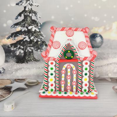 China Battery Operated Polymer Clay Led Lighted Up Polyester Clay Christmas Decoration Home for sale