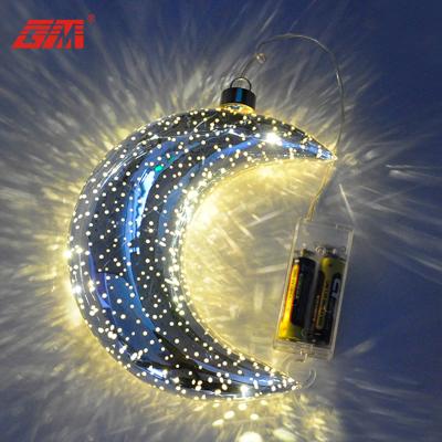 China Decoration New Products Christmas Decorating Artificial Moon Shaped Light Lamp for sale