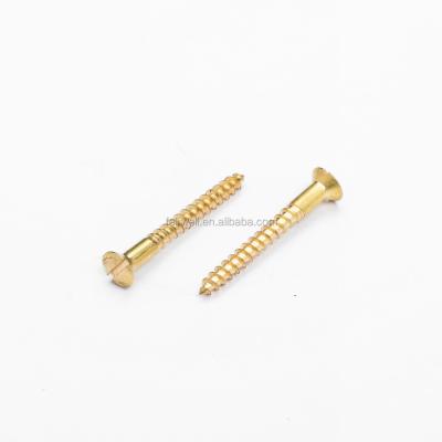 China Copper / Brass Carbon Steel Slotted Head Copper Wood Screws for sale