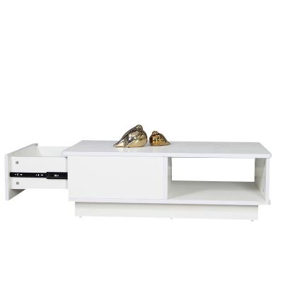 China Modern (Height)Adjustable Coffee Table Living Room Furniture White Coffee Table With Drawer for sale