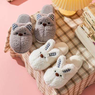 China 2021 fashion trend new cute indoor home winter men's and women's plush cotton warm slippers for sale