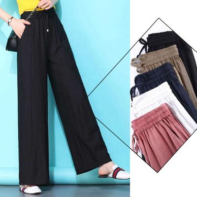 China 2021 new Anti-wrinkle slacks spring and summer temperament commuter wide-leg pants high waist drape breathable pants for sale