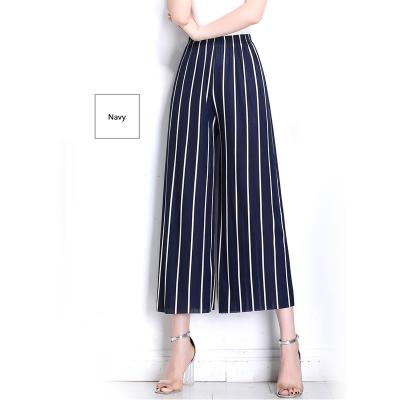 China 2021 new beauty Anti-wrinkle leg stripes wide leg pants pants loose ankle-length pants wholesale for sale