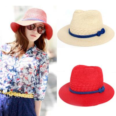 China New Chilli Beach Straw Hat Sunscreen Parent-child Striped Summer Sun Hat Sun Tourist Straw Hat for sale