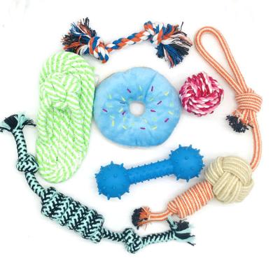 China Viable Colorful In Sets Bite Resistance Clear Teeth Cotton Rope Dog Toy Pet Toys for sale