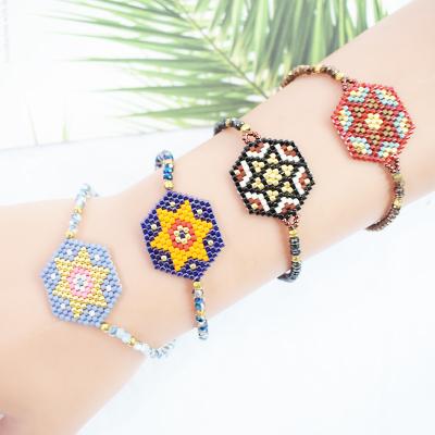 China Comfort Fit New Fashion Miyuki Japan Rice Beads Star Beaded Crystal Bracelet Women Braided Handmade Bracelet for sale