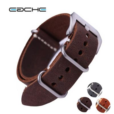 China High Quality Vintage Leather Watch Strap EACHE NATO Genuine Leather Strap for sale