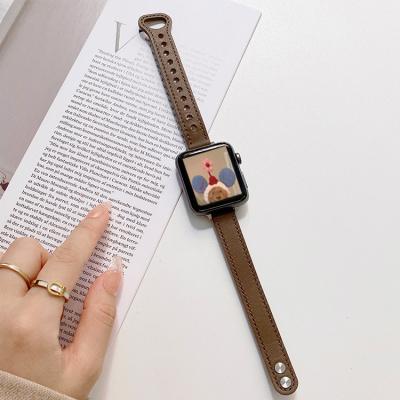 China Fashion Double EACHE Buckle Leather Watch Band\Fashion Of Polyporous Luxury Popular Replacement Nail Dress For Woman for sale