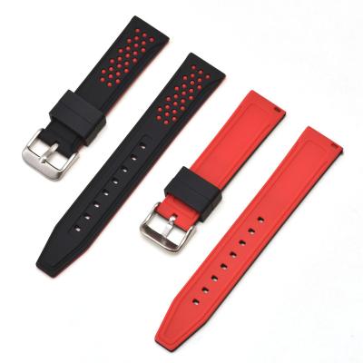 China New Pin Buckle Design EACHE Leather Silicone Rubber Waterproof Watch Band 20mm 22mm 24mm 26mm 6 Colors for sale