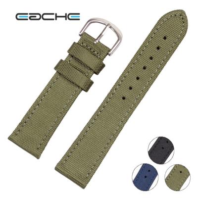 China EACHE popular fresh new arrive canvas leather watch band straps have 18mm 20mm 22mm 24mm in stock for sale