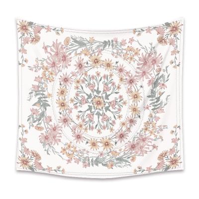 China Light Pink Bohemian Hippie Ceiling Tapestries Flower Mandala Tapestry Home Decor Wall Hanging for sale