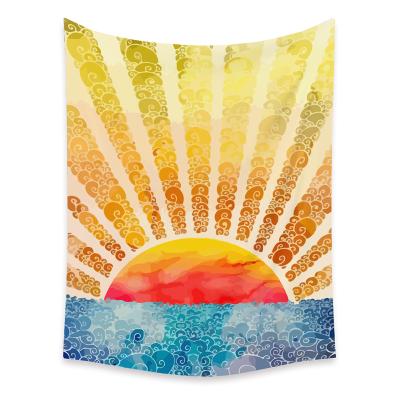 China Light Sun Tapestry Hanging Ceiling Colorful Hippy Dorm Dorm Wall Hanging Boho Wall Hanging Fabric Blankets Moon Mountain Home Decoration for sale