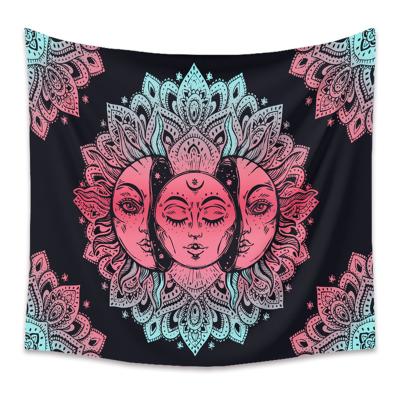 China Sun Light Black Moon Mandala Constellation Tapestry Wall Hanging Bohemian Hippie Tapestries for sale