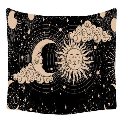 China Black and White Moon Mandala Decoration Cloth Tapestry by Starlight Art Bohemian Tapestry Wall Cloth by Minimalist for sale