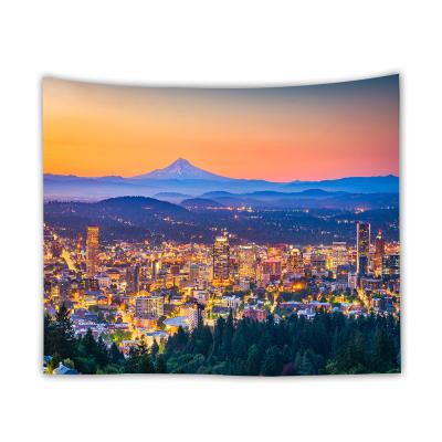 China Metropolitan Nightlife Art Wall Cloth Tapestry Minimalist Hippie Wall Hanging Scene Night City Tapestries for sale