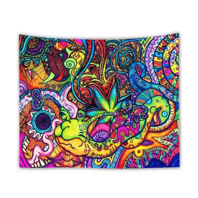 China Minimalist Psychedelic Trippy Bohemian Decor Mandala Tapestries Tapestry Maple Leaf Tapiz Wall Cloth Carpet Ceiling Room Decor for sale