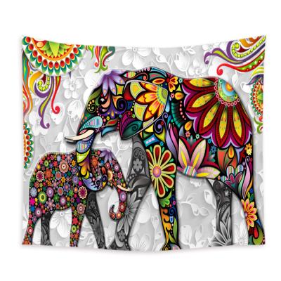 China 3D Elephant Light Wall Tapestry Hippie Tapestry For Bedroom Living Room Bohemian Indian Psychedelic Tapestry for sale