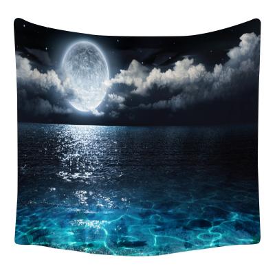 China Home Tapestry Seascape Mat Witchcraft Wall Covering Tapestry Yoga Beach Decoration Moon Star Minimalist Spectacular Wall Hanging Tapestry for sale