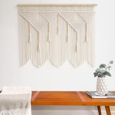 China Light Nordic Woven Bohemian Simple Home Wall Hanging Macrame Wall Hanging Tapestry Decor Room Divider Curtains for sale