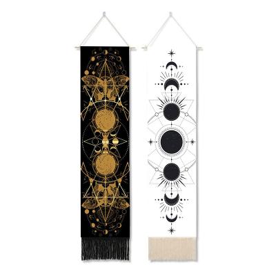 China Minimalist Tapestry Art Wall Decor Vintage Butterfly Gold Moon Phase Wall Hanging Banner for Bedroom Wall Hanging for sale