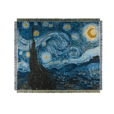 China Starry Blanket Knitted Moon Blanket Nondisposable Cushion Cover Sofa Towel Cover Home Decor Sky Blanket for sale