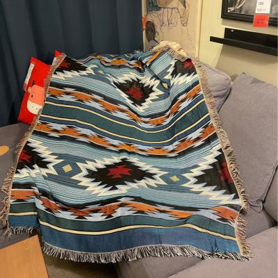 China Bohemian Camping Sofa Bed Home Decor Wearable Blanket Indian Ethnic Tapestry Blanket for sale