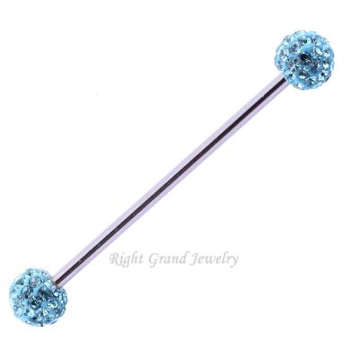 China For Ear 14G Wholesale Industrial Barbell Double Gem Industrial Barbell Custom Unique for sale