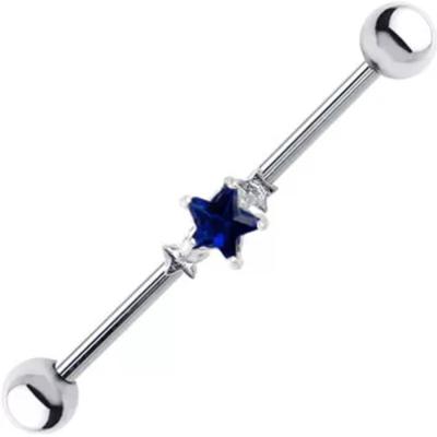 China For Cheap CZ Industrial Fake Jewelry Piercing Plug Ear Body Barbell for sale